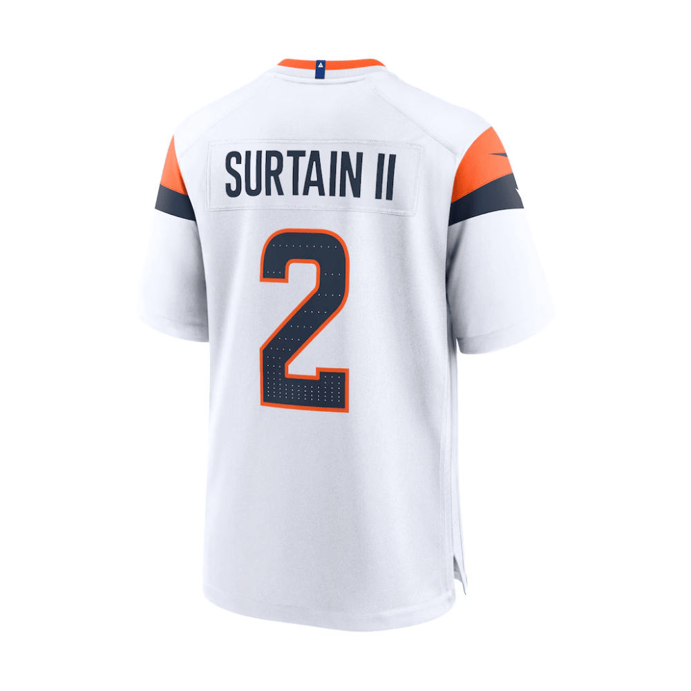 Patrick Surtain II Denver Broncos 2025 Pro Bowl Patch Game Men Jersey - White - Image 3