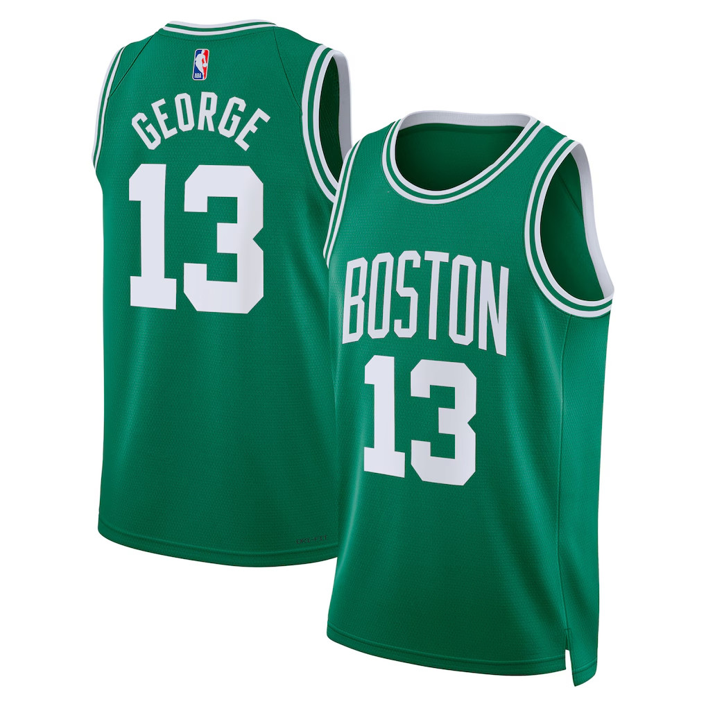 Paul George Merch 2026 Boston Celtics #13 Paul George Basketball Jersey Green Gifts For Fans