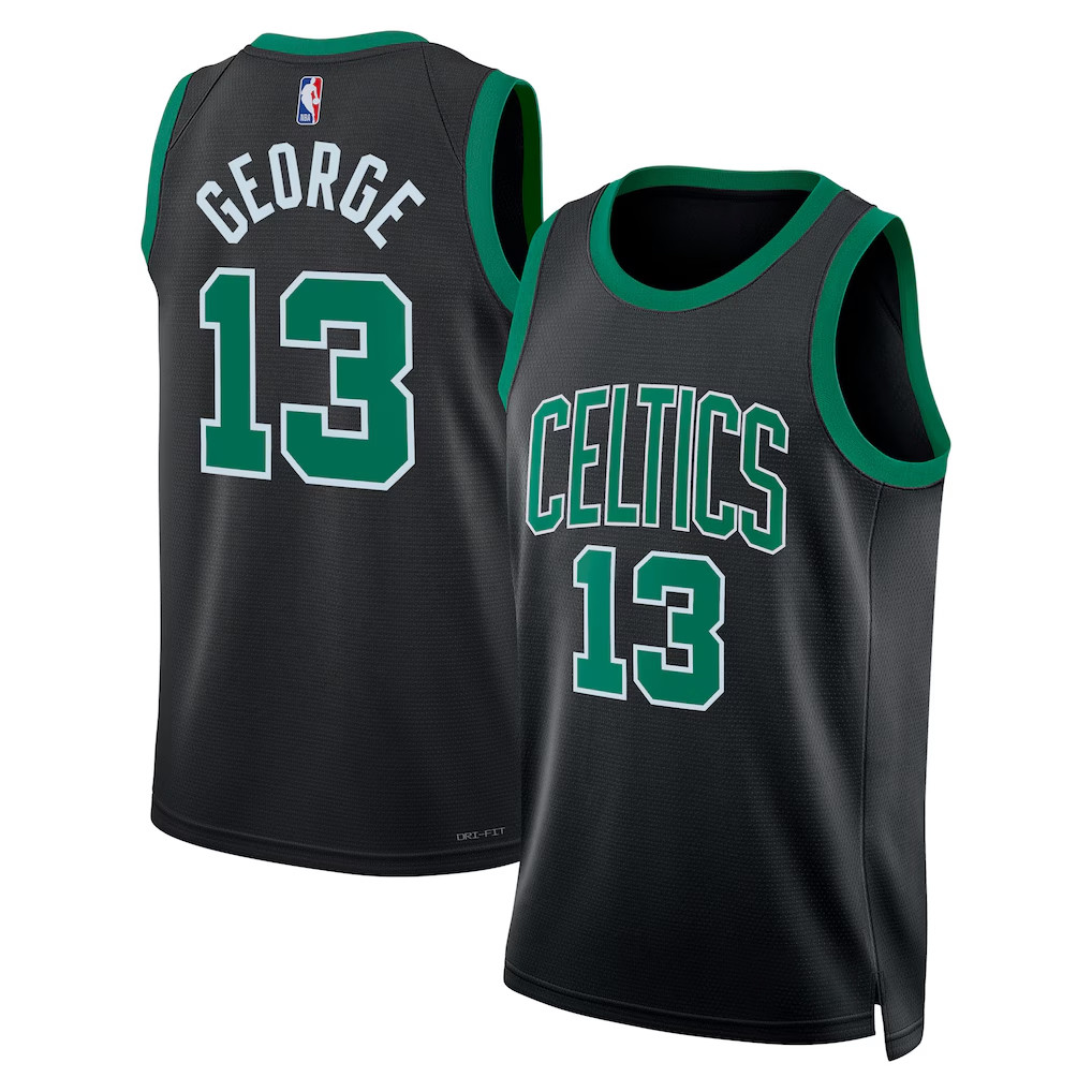 Paul George Merch 2026 Boston Celtics #13 Paul George Swingman Jersey Black Basketball Fan Gear