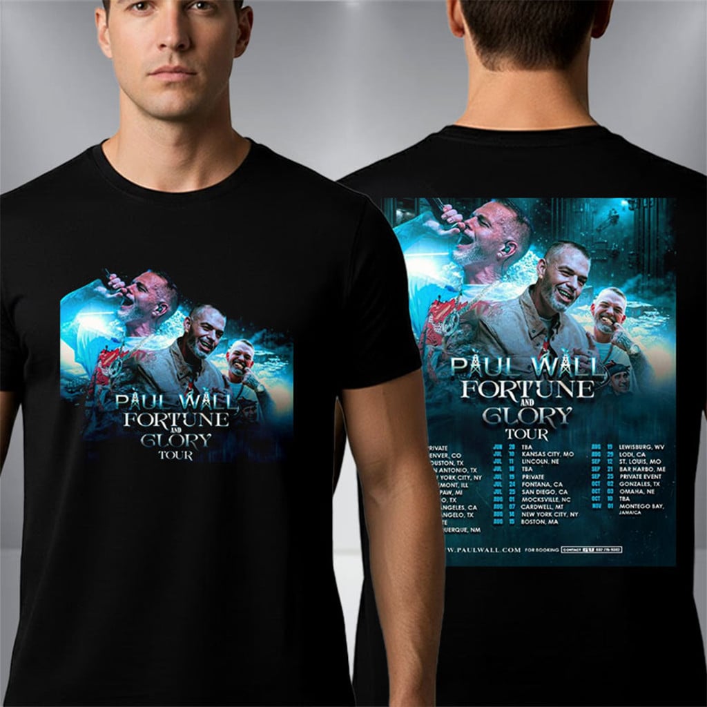 Paul Wall Fortune And Glory Tour 2026 Schedule Tour Dates  T-Shirt Paul Wall Merch Fan Gifts