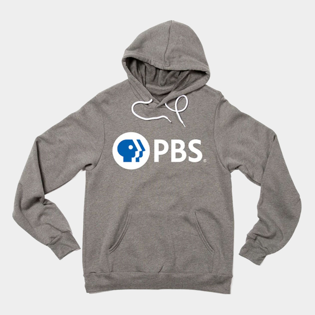 PBS Merch 2026 PBS White Logo Hoodie Public Broadcasting Service Hoodie Geek Gifts