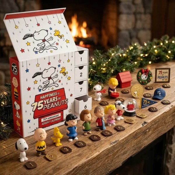 Peanuts 75th Anniversary 24-Piece Christmas Advent Calendar Christmas Tree Ornaments Decor - Image 2