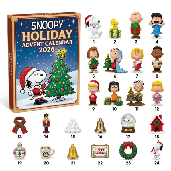 Peanuts Snoopy Holiday 2026 Collectible 24-Day Christmas Countdown Ornaments Advent Calendar - Image 2