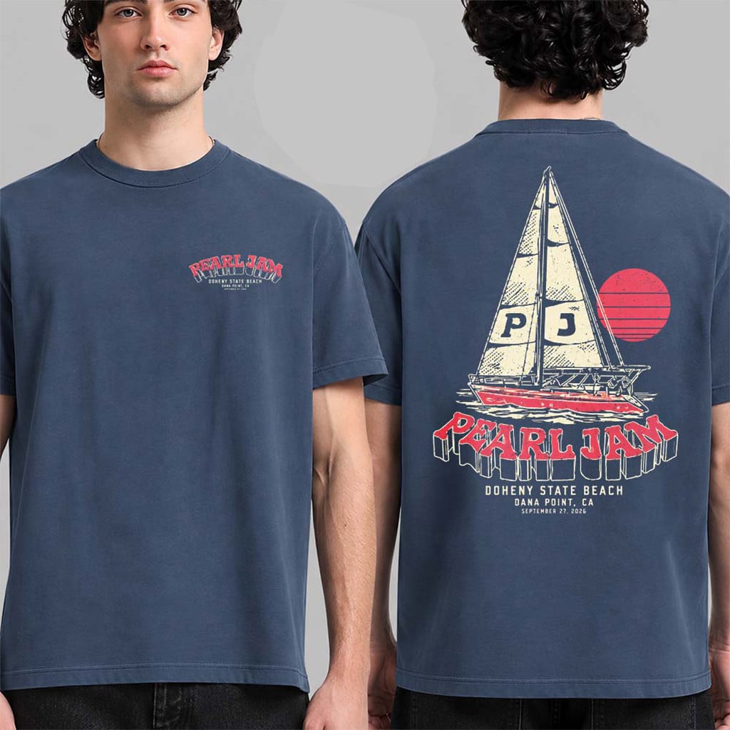 Pearl Jam Ohana Festival 2026 Merch Event Sailboat T-Shirt Best Gifts For Music Lovers