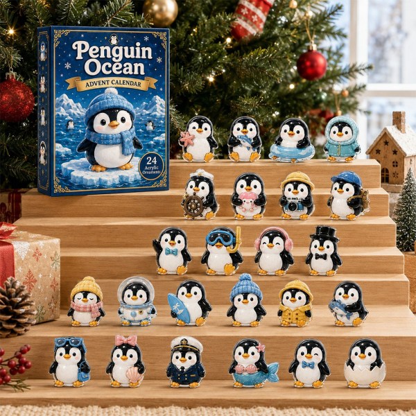 Penguin Ocean Advent Calendar 2026 24 Days Christmas Mystery Ornaments Penguin Lover Holiday Gift - Image 2