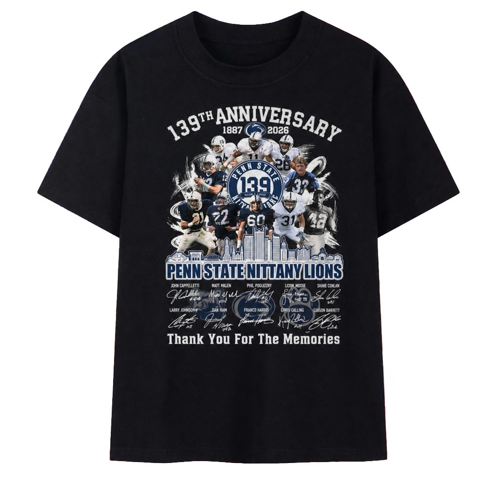Penn State Nittany Lions 139th Anniversary 1887 2026 Legends Signatures T-Shirt Lions Merch