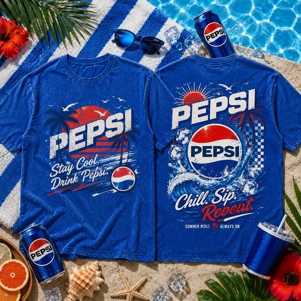 Pepsi Summer Tropical Beach T-Shirt Stay Cool Drink Pepsi Merch Summer Gift For Him