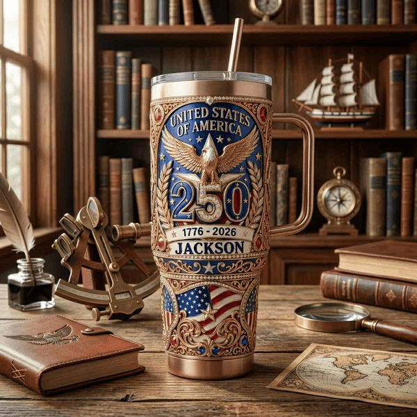 Personalized America 250th Anniversary 2026 Tumbler Patriotic Merch Best 4th Of July Gifts