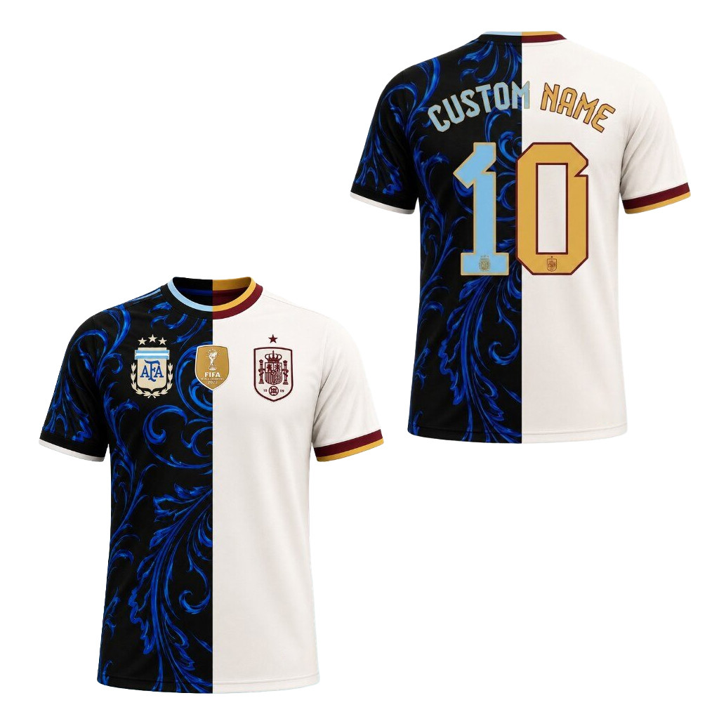 Personalized Argentina X Spain World Cup 2026 Mashup Jersey Shirt FIFA World Cup Final Merch