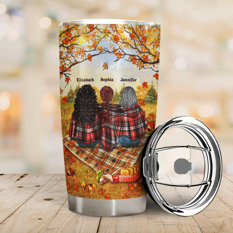 Personalized Autumn Flannel Bestie Choose For Ourselves Custom Tumbler, Gift For BFF - Image 2
