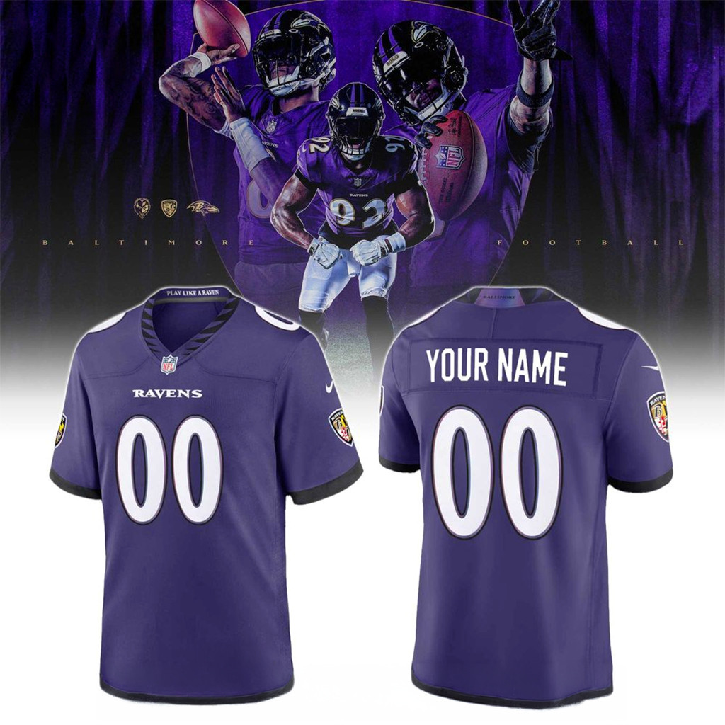 Personalized Baltimore Ravens Next Flight Jersey 2026 Ravens Merch Football Related Gifts