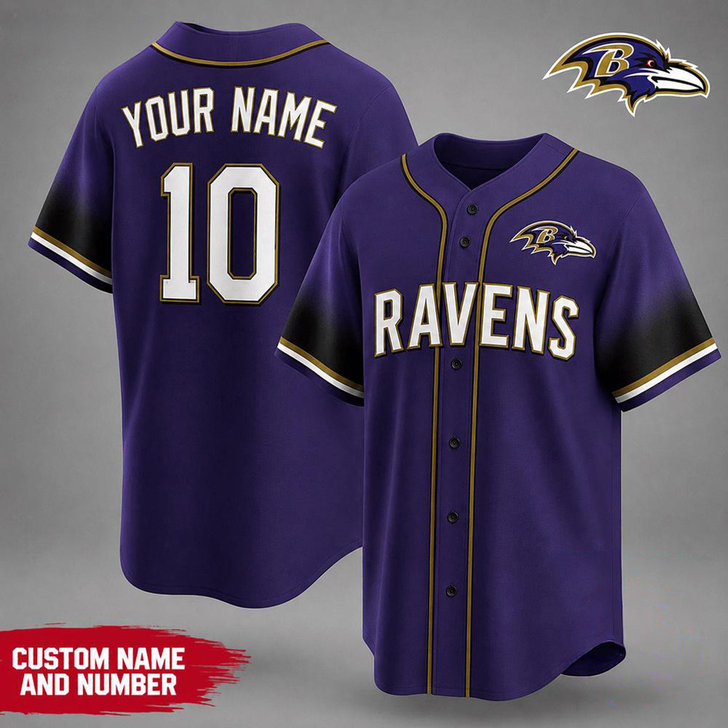Personalized Baltimore Ravens Team Pride Baseball Jersey Baltimore Ravens Merch Gifts For Him