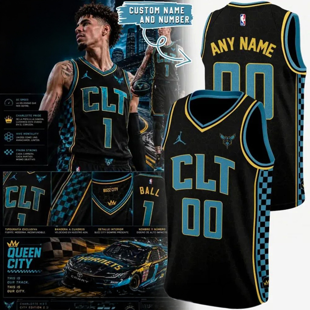 Personalized Charlotte Hornets City Jersey 2026 Charlotte Hornets Merch Gift For Basketball Fan