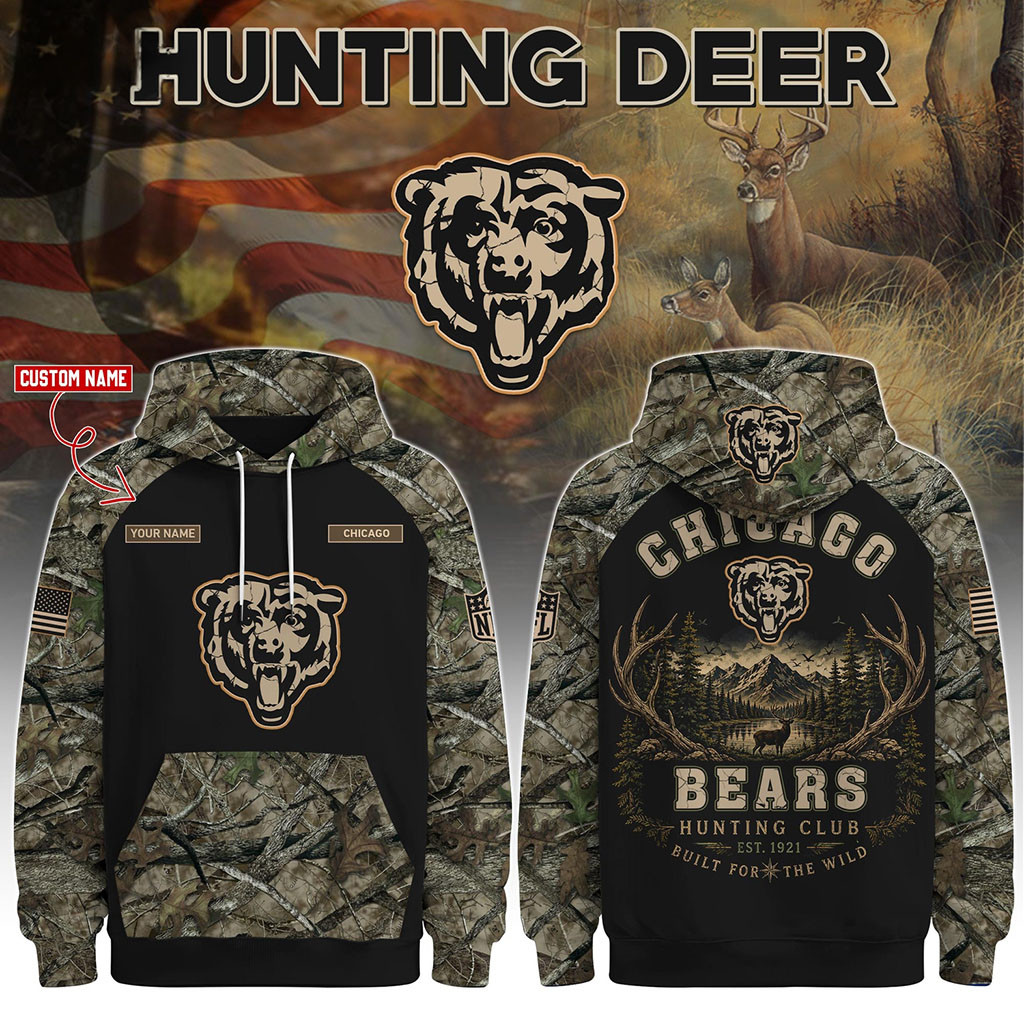 Personalized Chicago Bears Special Hunting Season 2026 Hoodie Chicago Bears Merch Fan Gifts