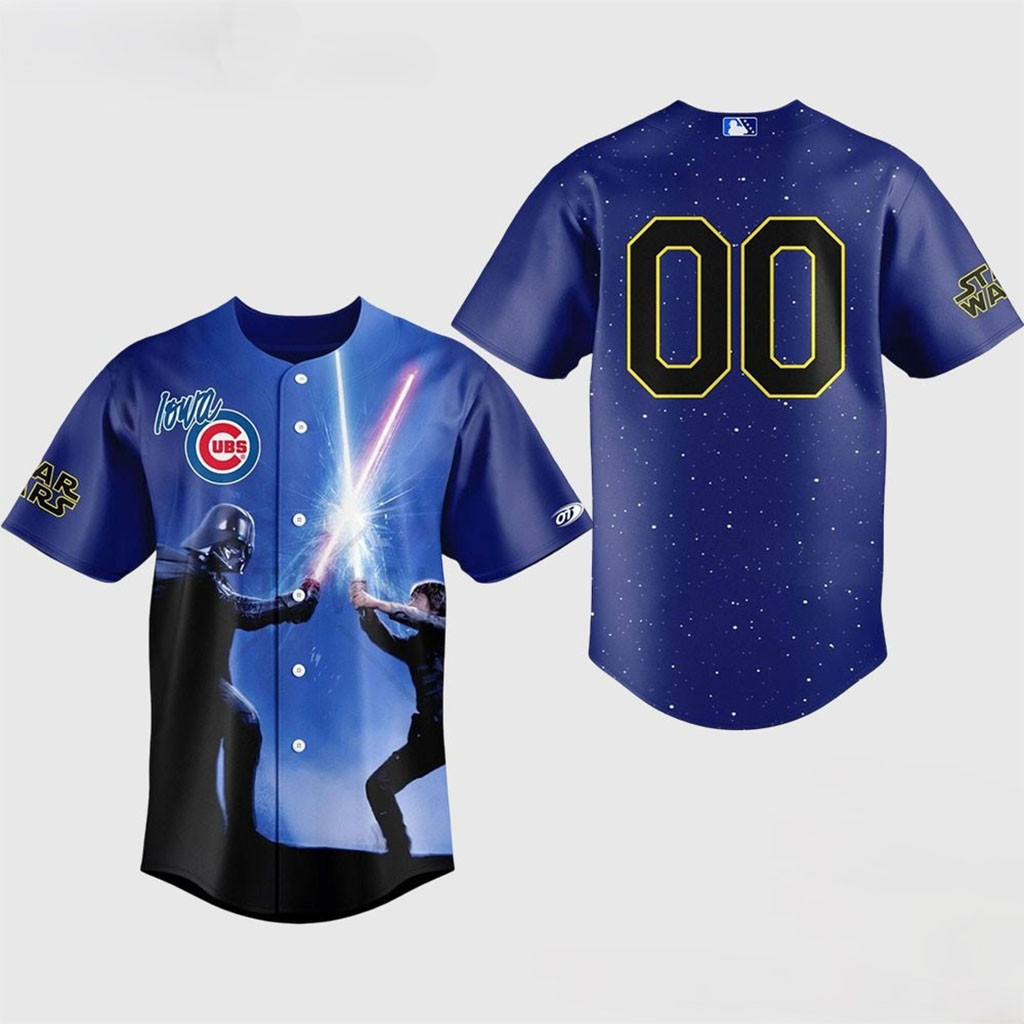 Personalized Chicago Cubs Star Wars Lowa Darth Vader Luke Skywalker Lightsaber Baseball Jersey
