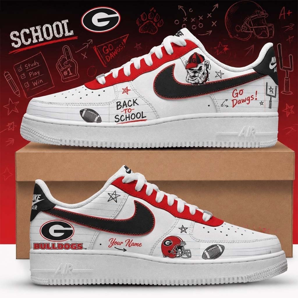 Personalized Georgia Bulldogs Merch 2026 Back To School Sneakers Gift For Football Lovers