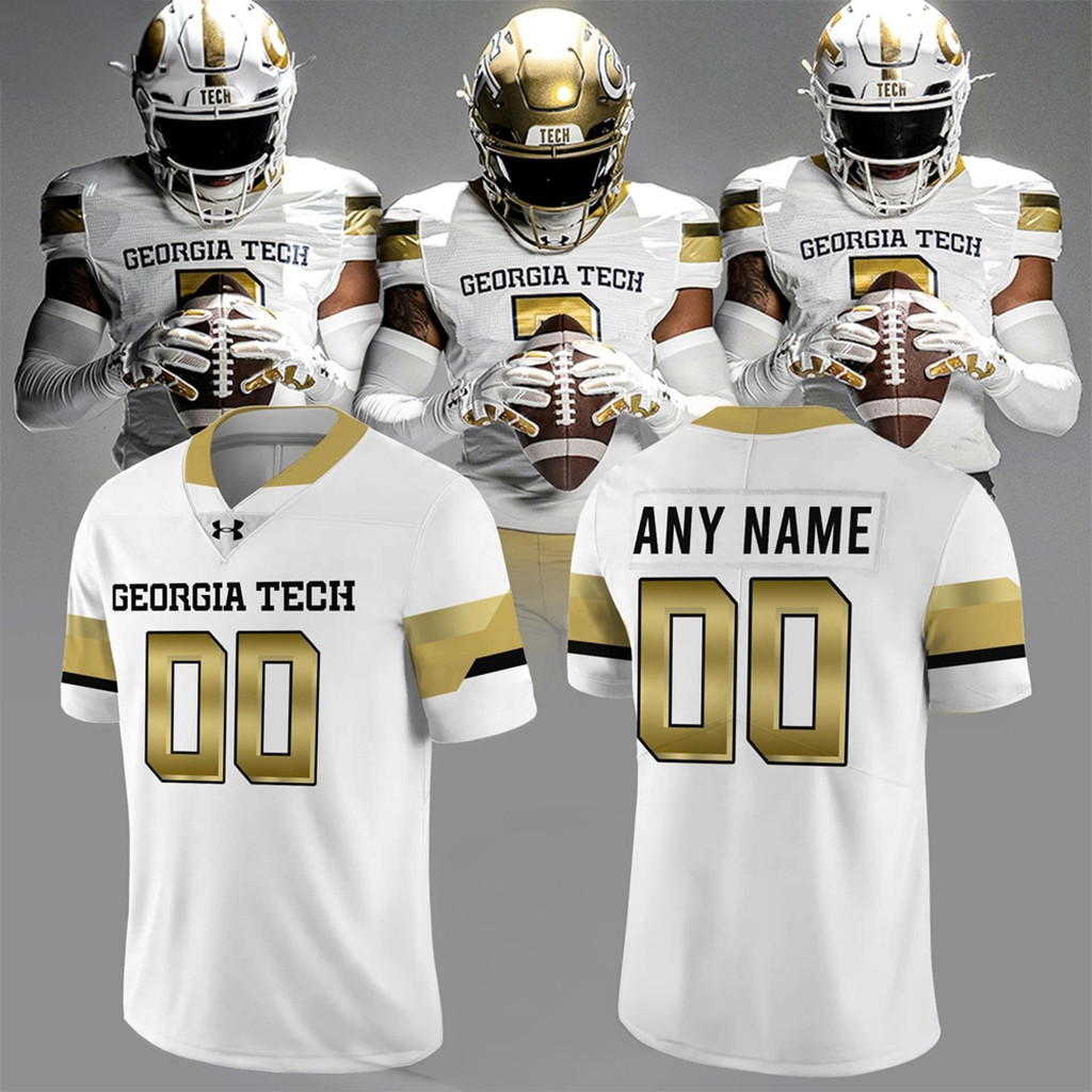 Personalized Georgia Tech Football 2026 New White Jersey Georgia Tech Football Merch Fan Gifts