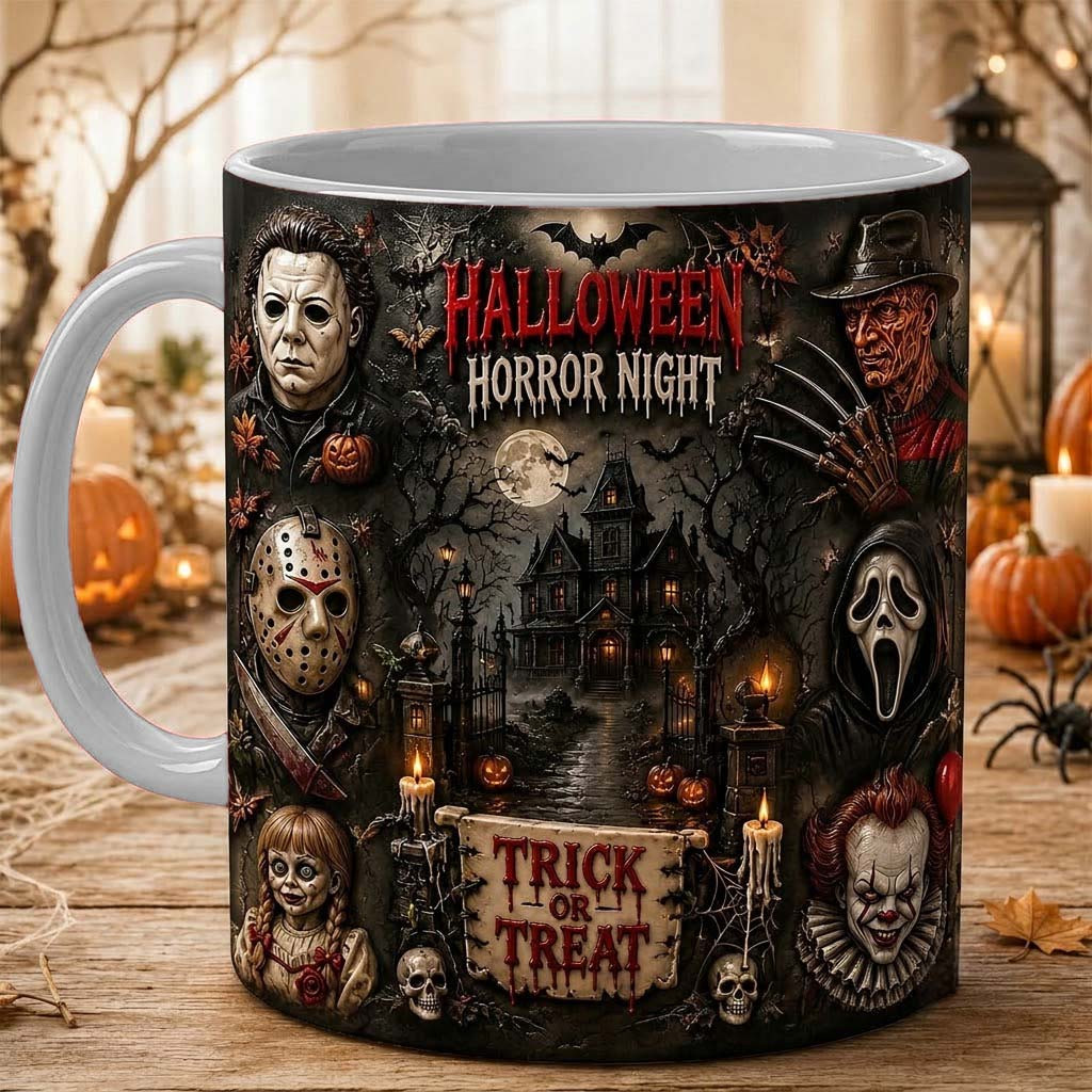 Personalized Halloween Horror Night Mug Trick Or Treat Cap Horror Squads Mug Gifts For BFF