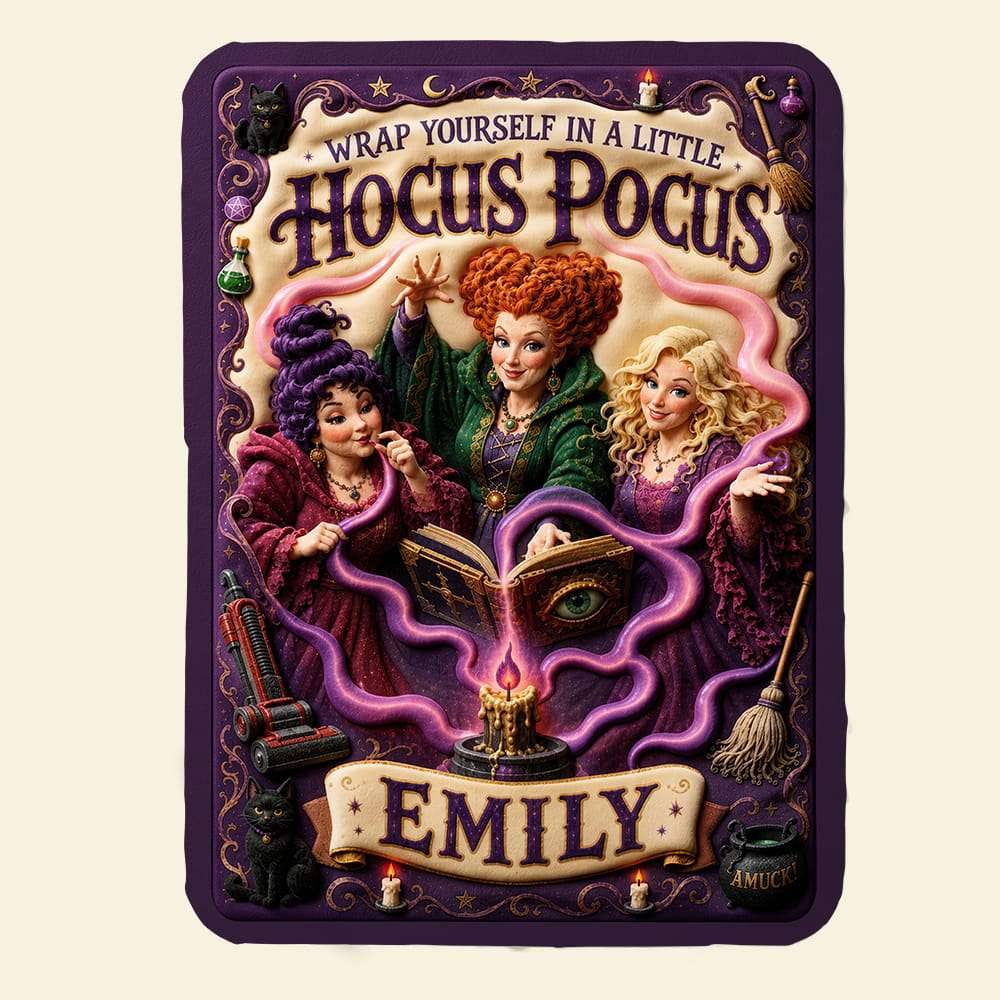 Personalized Hocus Pocus Wrap Yourself In A Little Blanket Halloween Gift For Witch Lover