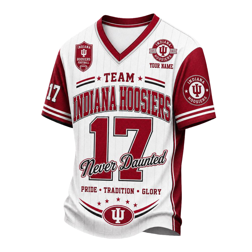 Personalized Indiana Hoosiers Team Legacy V-Neck Shirt Never Daunted Indiana Hoosiers Merch