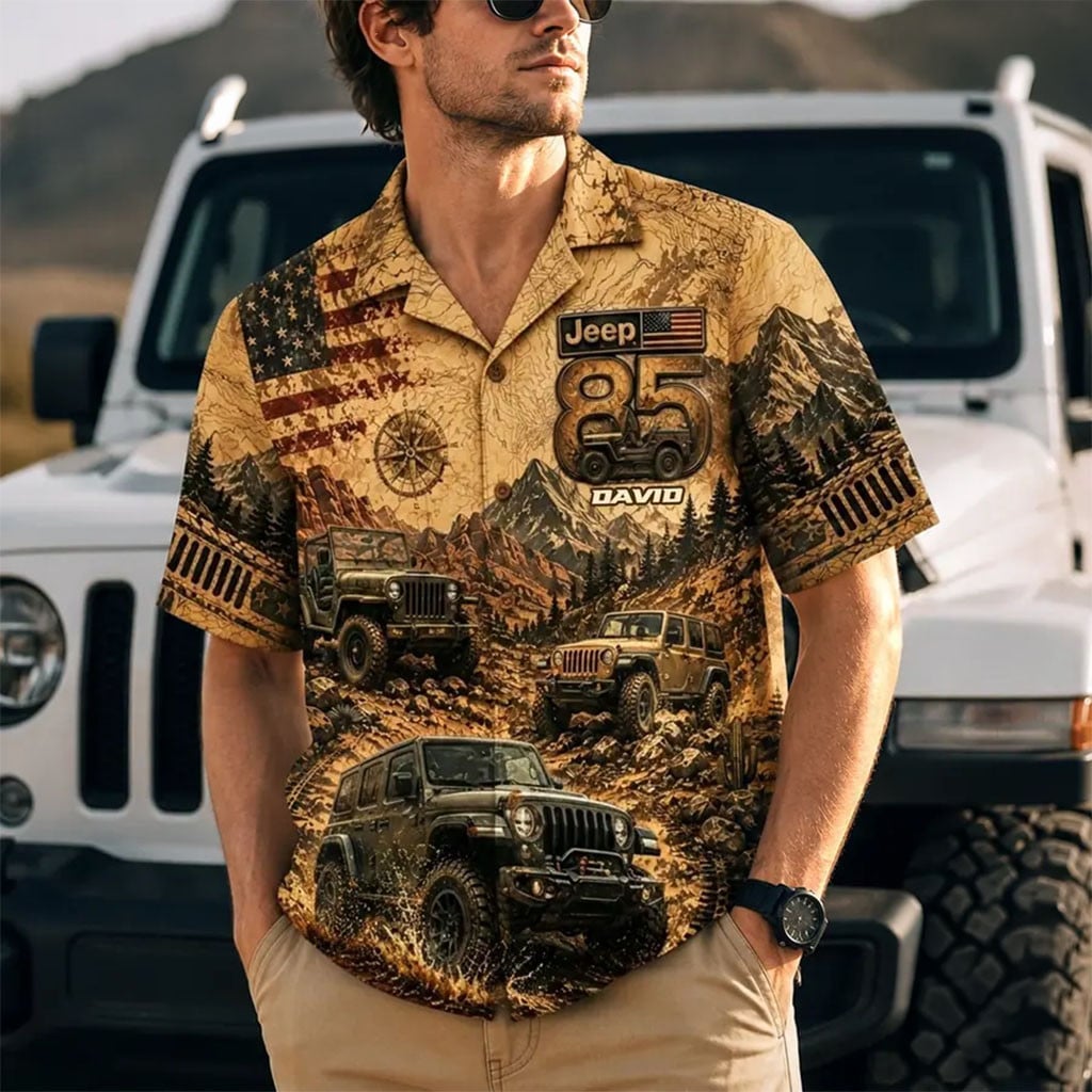 Personalized Jeep 85th Anniversary Off-Road Hawaiian Shirt Jeep Merch Summer Gifts For Dad