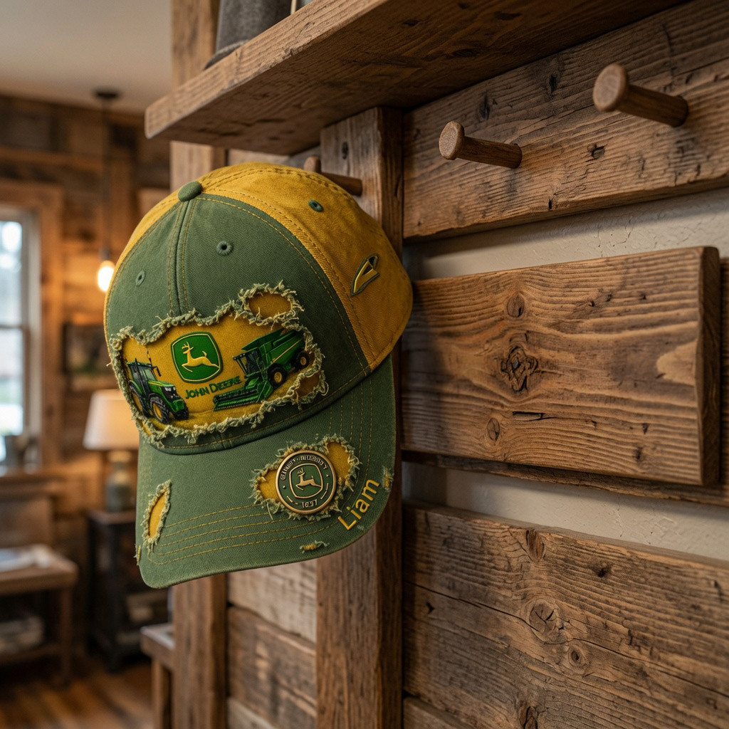 Personalized John Deere 190th Anniversary Distressed Hat John Deere Merch Tractor Gifts