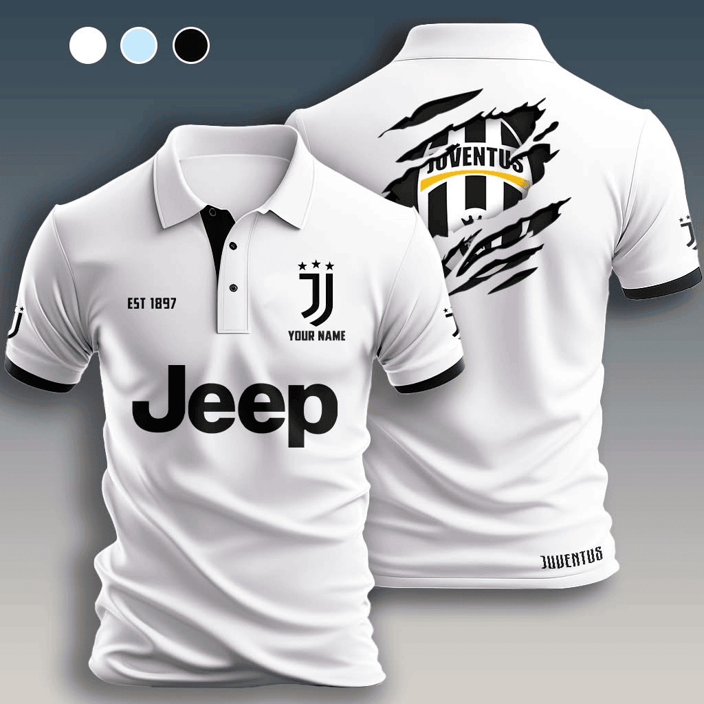 Personalized Juventus FC Jeep Polo Shirt Juventus FC Merch Top Father's Day Gifts 2026