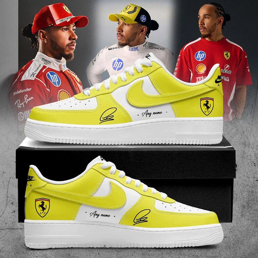 Personalized Lewis Hamilton X Scuderia Ferrari Shoes Sneakers NASCAR Fan Merch Gift For Him