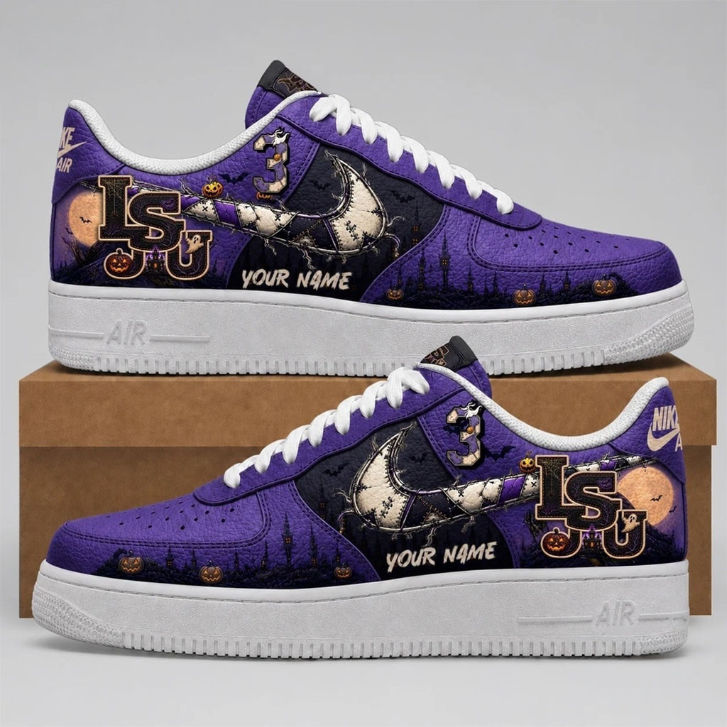 Personalized LSU Tigers Merch 2026 Haunted Moon Sneakers Halloween Shoes Gifts For Fans