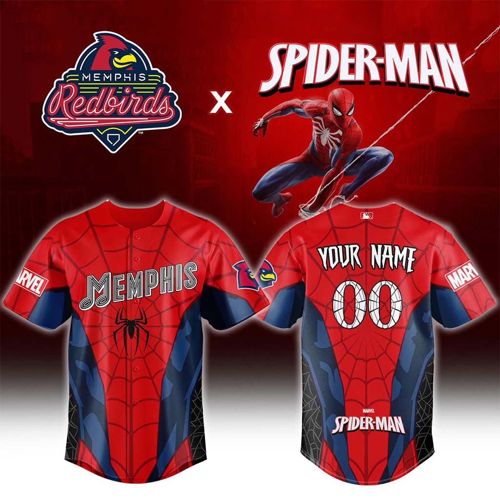 Personalized Memphis Redbirds Spider Man Brand New Day Jersey Redbirds Merch Gift For Fans