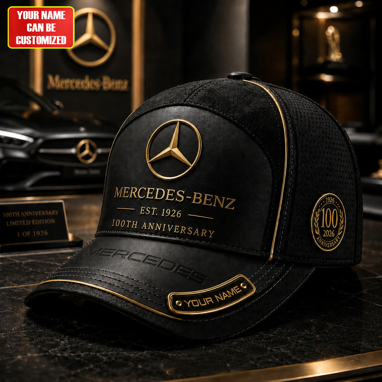 Personalized Merc Vintage 100th Anniversary 1926 2026 Hat Car Lover Cap Gift For Dad