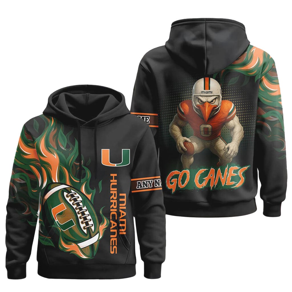 Personalized Miami Hurricanes Go Canes Hoodie Hurricanes Merch Gifts For Football Fans