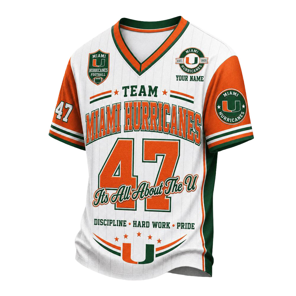 Personalized Miami Hurricanes Team Legacy V-Neck Shirt Miami Hurricanes Merch Football Fan Gift