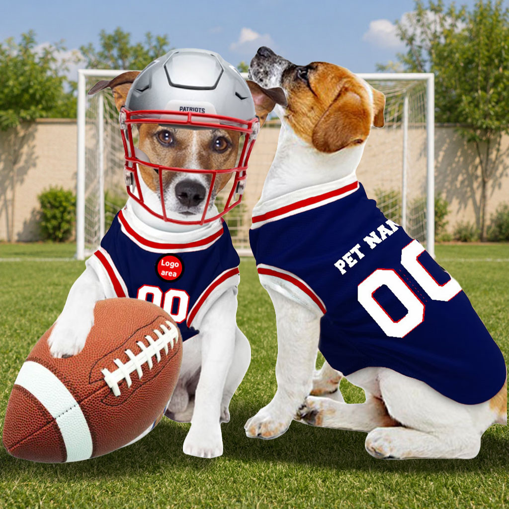 Personalized New England Patriots Football Pet Tank Top Game Day Pet Costume Patriots Merch