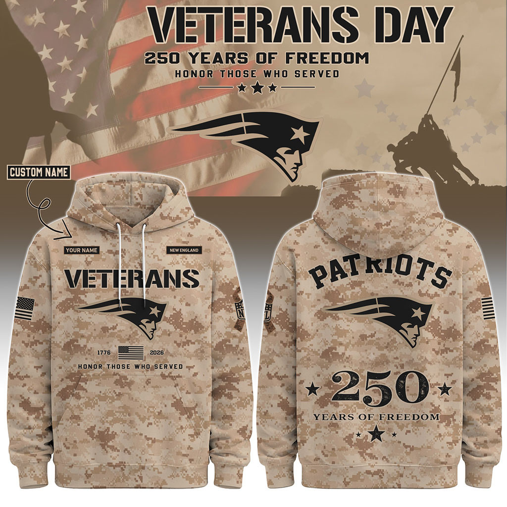Personalized New England Patriots Veterans Day 2026 Hoodie NE Patriots Merch Football Fan Gifts