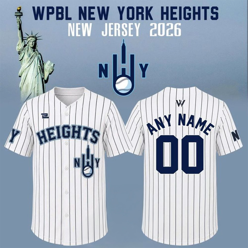 Personalized New York Heights WPBL New 2026 Season Home Baseball Jersey NY Heights Merch