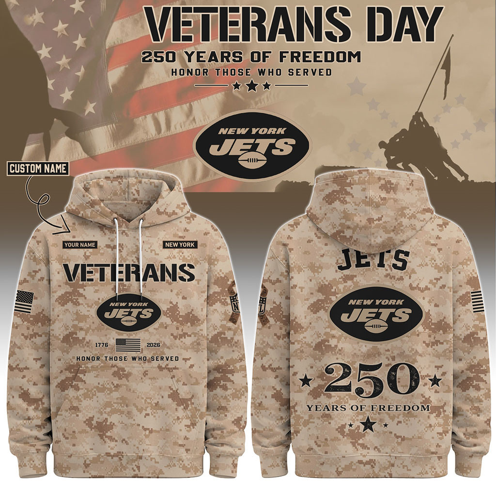 Personalized New York Jets Veterans Day 2026 Hoodie NY Jets Merch Gift For Military Honor