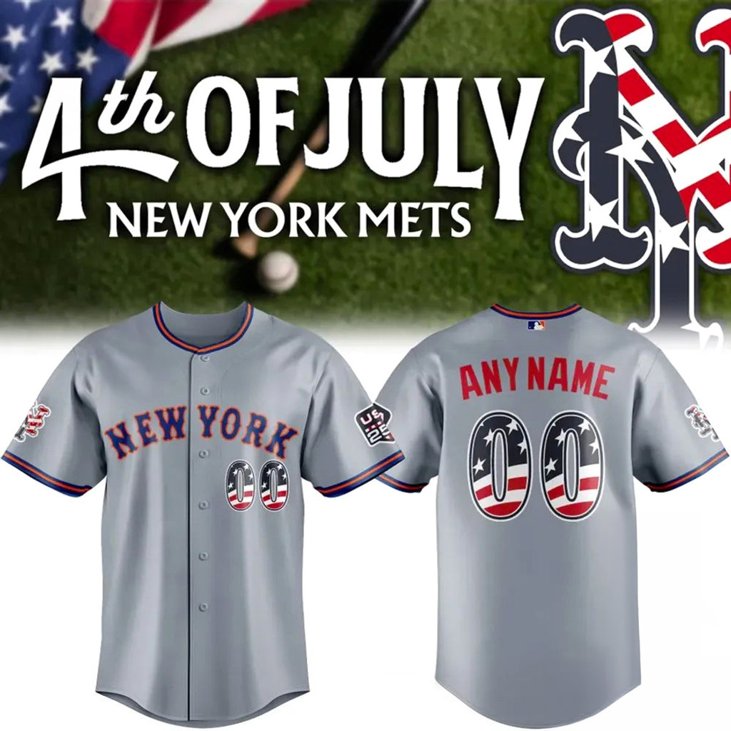 Personalized New York Mets USA 250th Fourth of July Road Stadium Jersey NY Mets Merch Gifts
