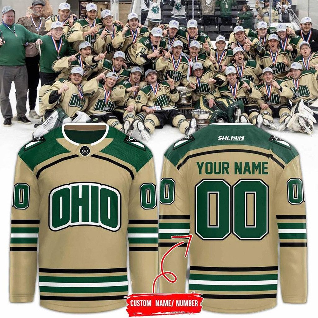 Personalized Ohio Bobcat Hockey Acha National Champions 2026 Hockey Jersey Fan Merch