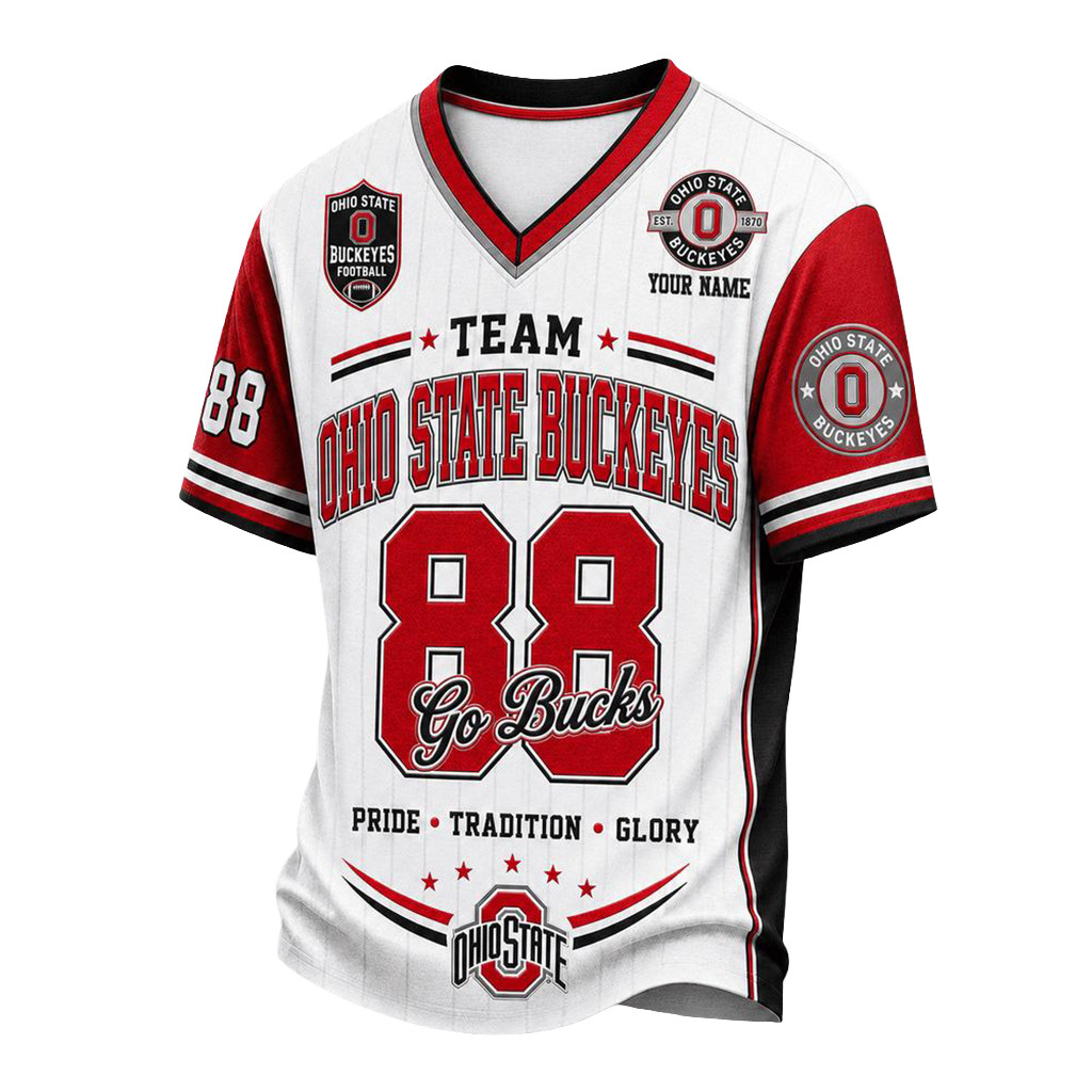 Personalized Ohio State Buckeyes Team Legacy V-Neck Shirt Buckeyes Merch Football Themed Gifts