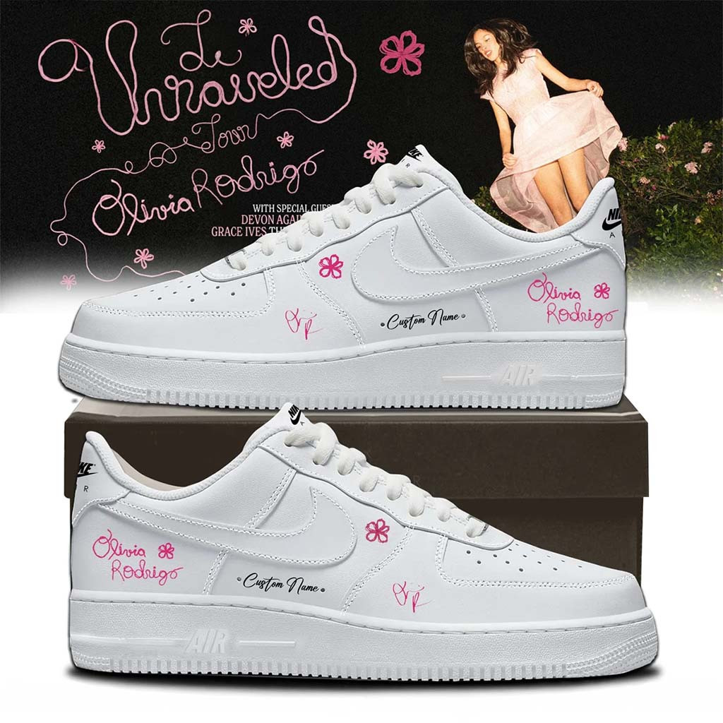 Personalized Olivia Rodrigo Merch The Unraveled Tour Signed Shoes Birthday Gifts For Music Lovers