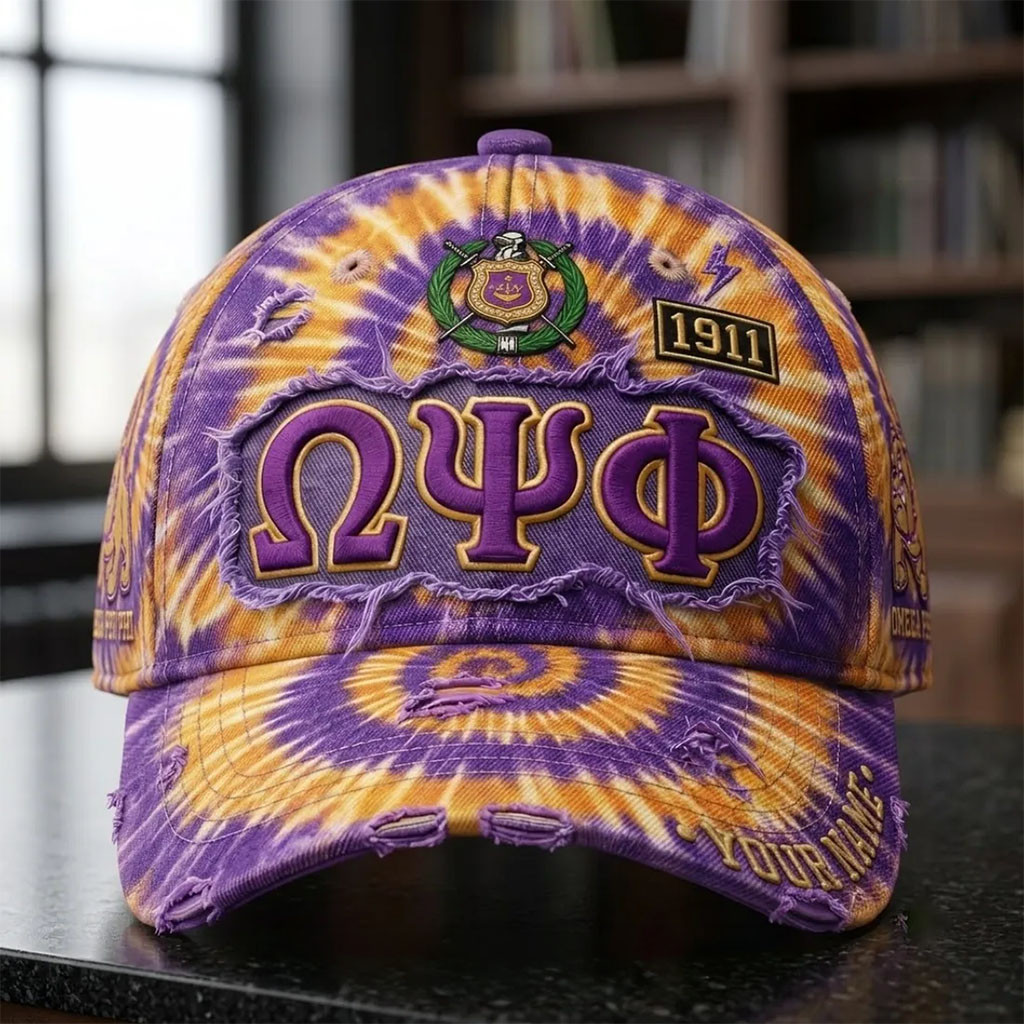 Personalized Omega Psi Phi Purple And Gold Hat Fraternity Inc Cap Gifts For Husband