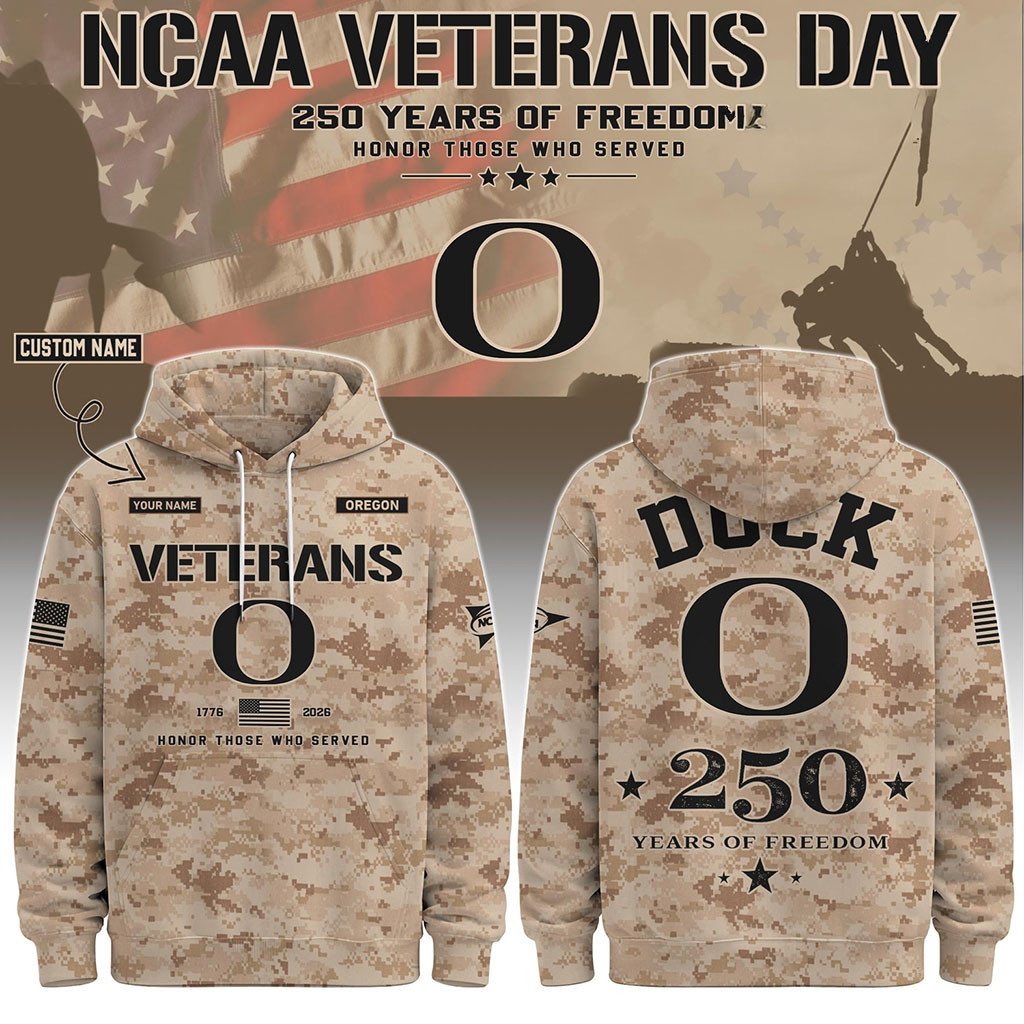 Personalized Oregon Ducks Veterans Day 2026 Hoodie Oregon Ducks Merch Best Veterans Day Gift