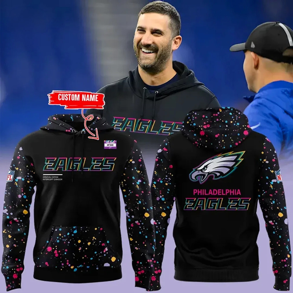 Personalized Philadelphia Eagles Crucial Catch Hoodie Philly Eagles Merch Gift For Football Fan
