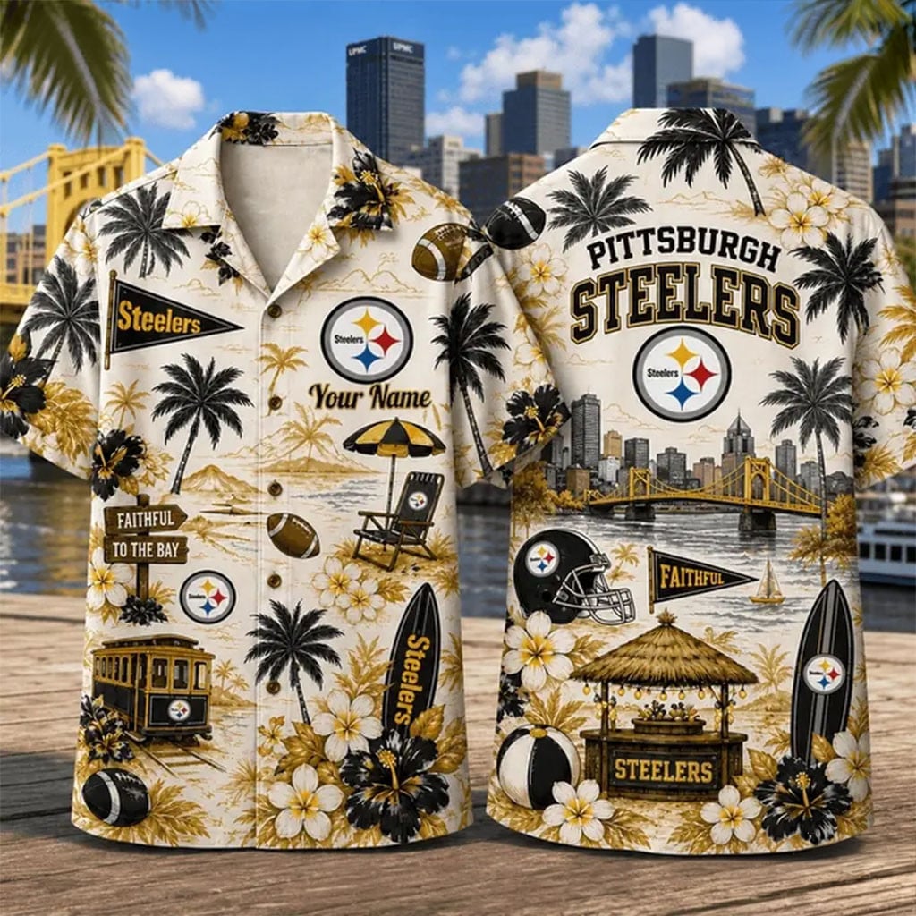 Personalized Pittsburgh Steelers Summer Hawaiian Shirt Steelers Merch Gifts For Son