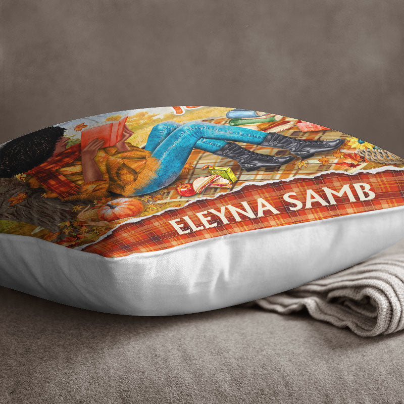 Personalized Reading Girl Just A Girl Who Loves Books Custom Pillow - Image 3
