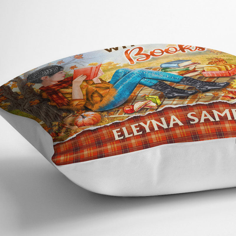 Personalized Reading Girl Just A Girl Who Loves Books Custom Pillow - Image 4