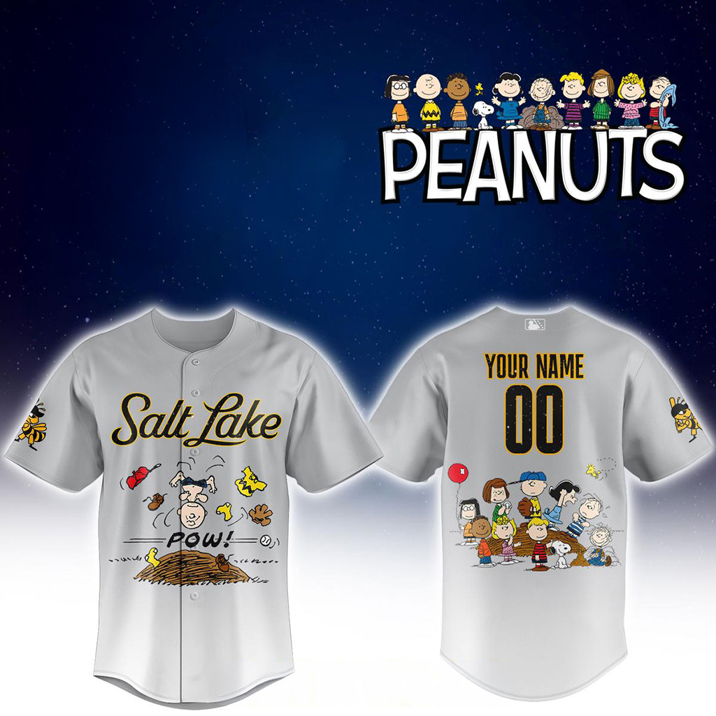 Personalized Salt Lake Bees Merch Peanuts Night MiLB 2026 Baseball Jersey Fans Gear