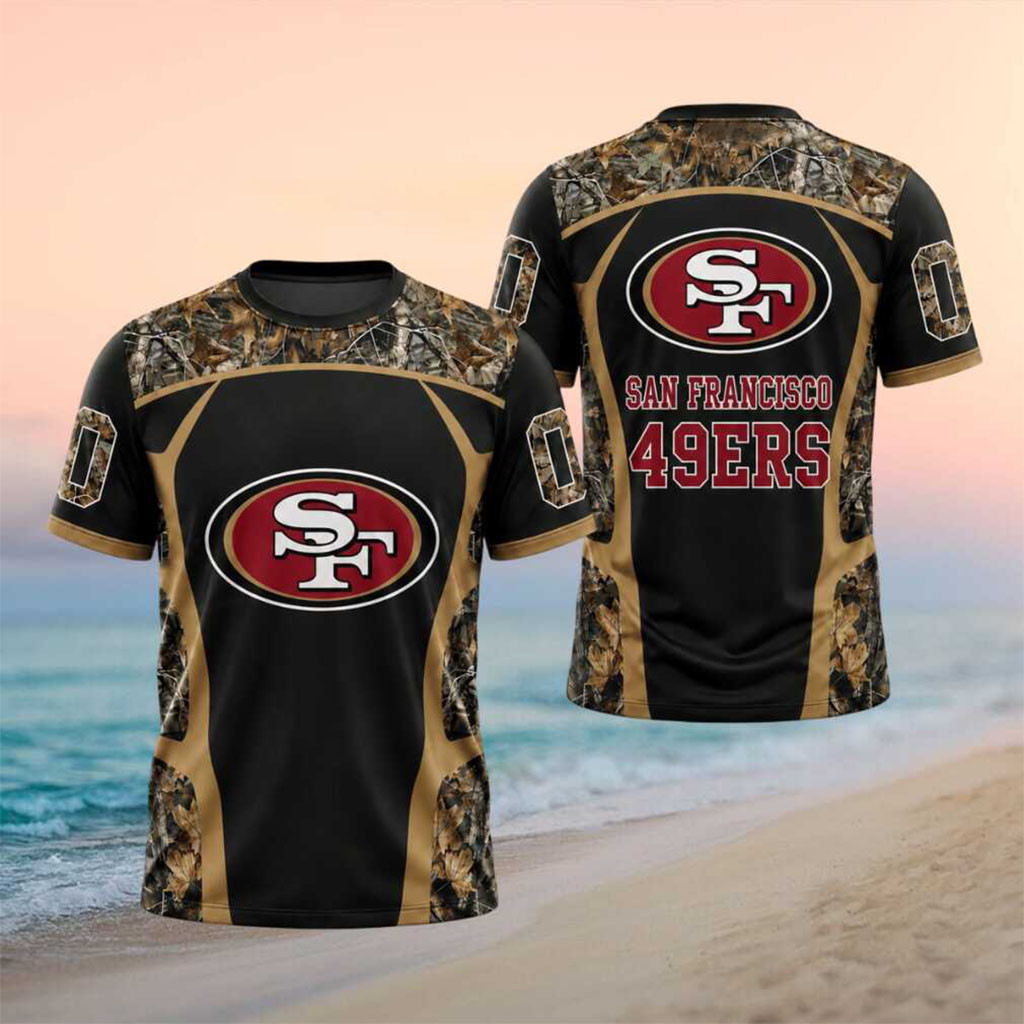 Personalized San Francisco 49ers Football Team Logo Camouflage Shirt SF 49ers Merch Fan Gifts