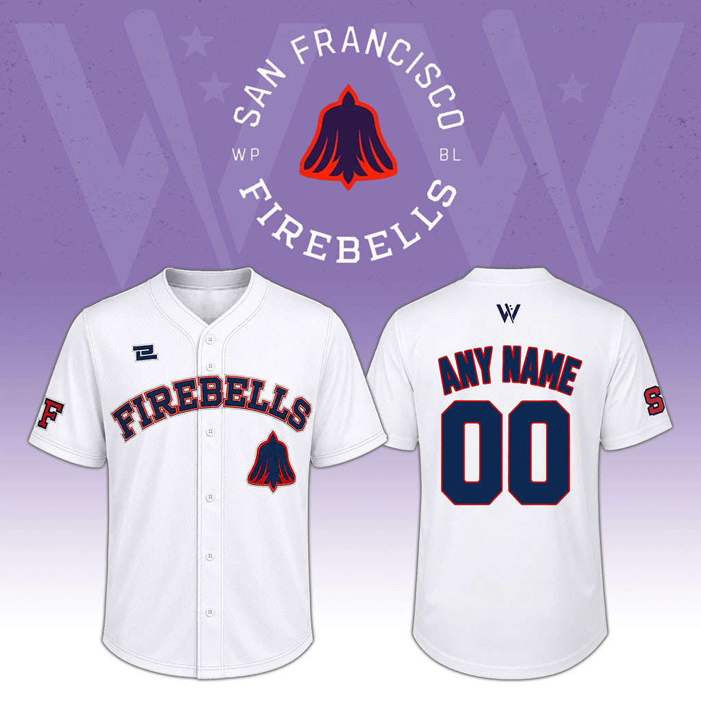 Personalized San Francisco Firebells Home Baseball Jersey SF Firebells Merch Gift For Fans